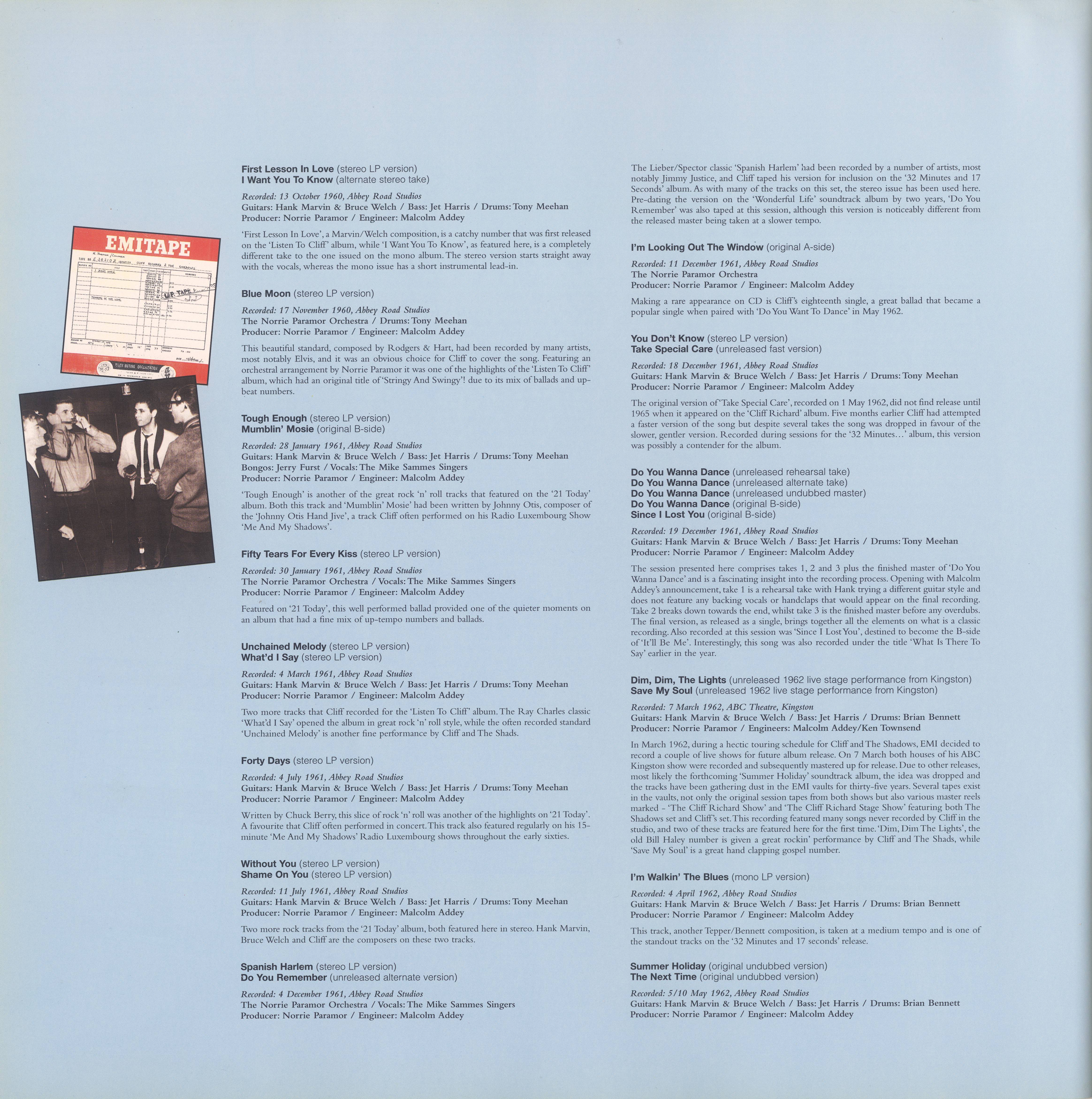 Cliff Richard The Rock N Roll Years 1958 1963 [recording data p3]